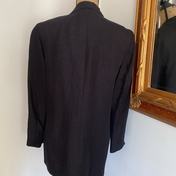 New Finity Blazer Jacket Lined Cardigan Linen Blend Women`s 3 Buttons Black 8 - Picture 4 of 10